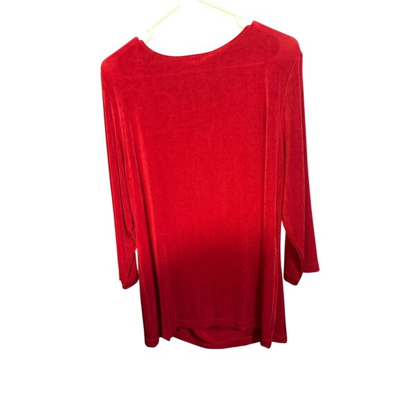 Chicos Travelers Red Drape Top Size XL - Picture 4 of 4